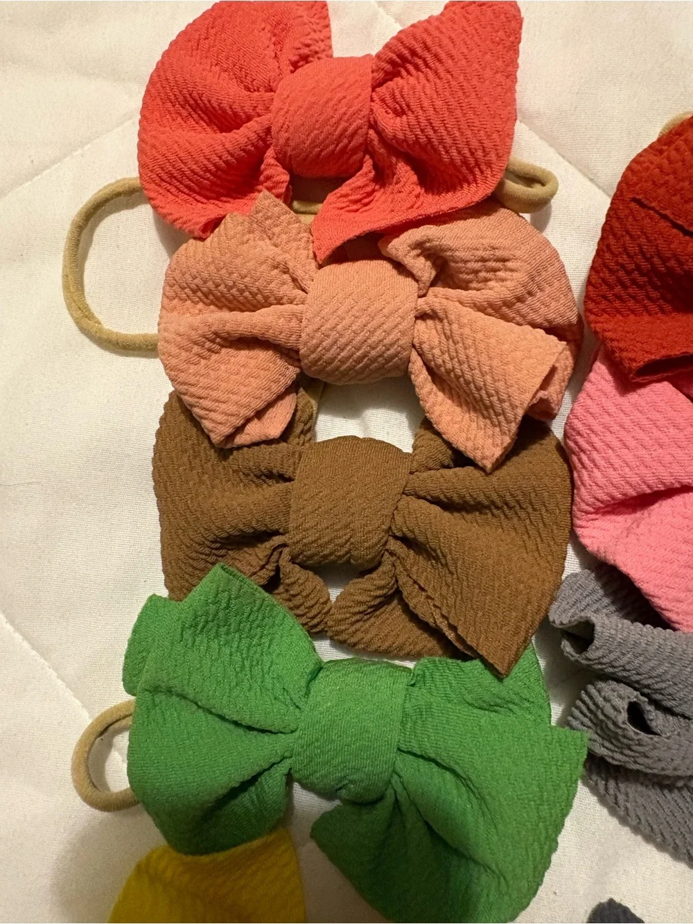 Kids Bow Hair Elastics - Assorted Colors
